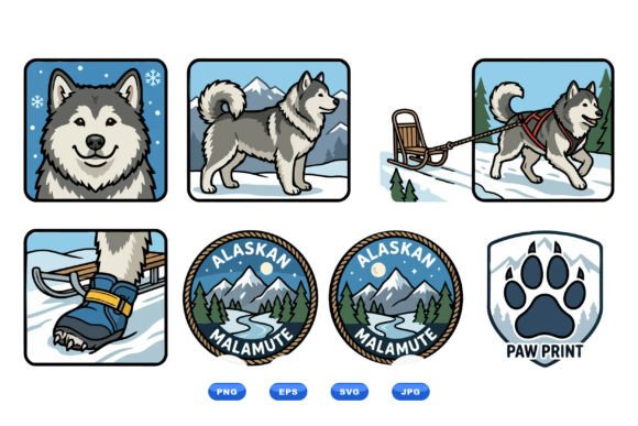 Alaskan Malamute Dog Clipart
