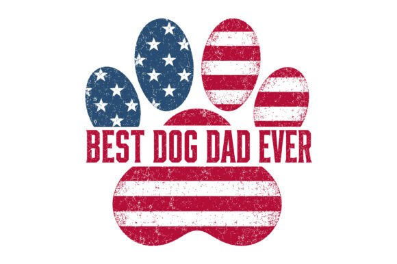 Best Dog Dad Ever Patriotic PNG