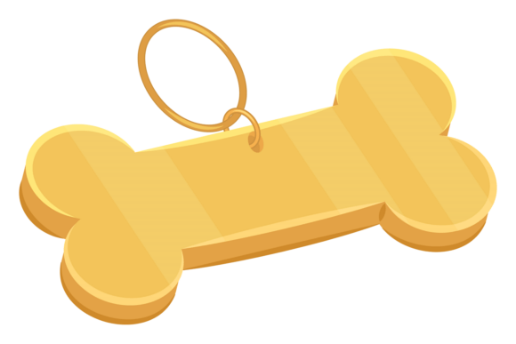 Cute Bone Tag for Dog Collar. Puppy Acce
