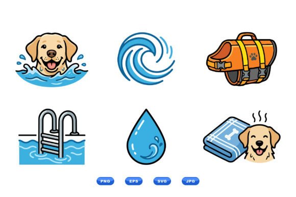 Cute Dog Water Fun Clipart