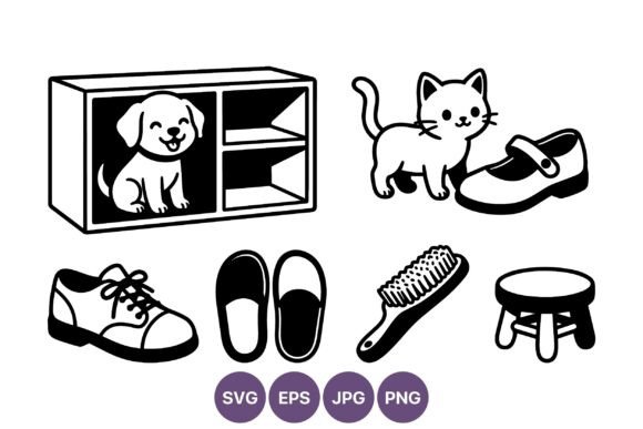 Dog Cat Shoe Household Vector