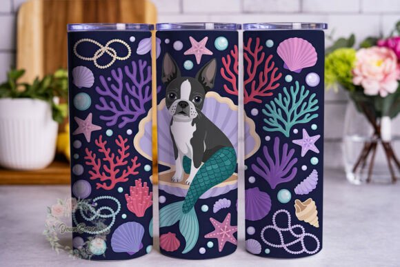 Dog Mermaid Undersea 20oz Tumbler Wrap