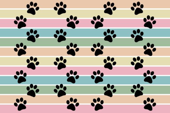 Dog Paw Striped Eps PNG JPG Background