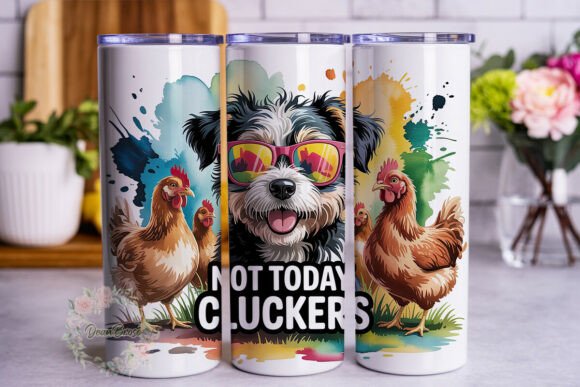 Dog Sunglasses Chicken Tumbler Wrap PNG