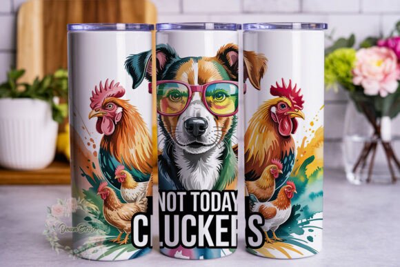 Dog with Sunglasses Chickens 20oz Tumble