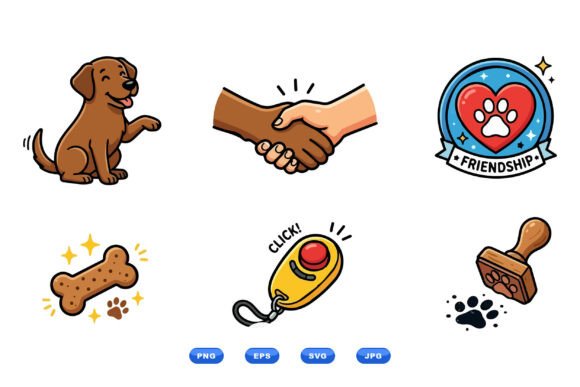 Friendly Dog Training Clipart