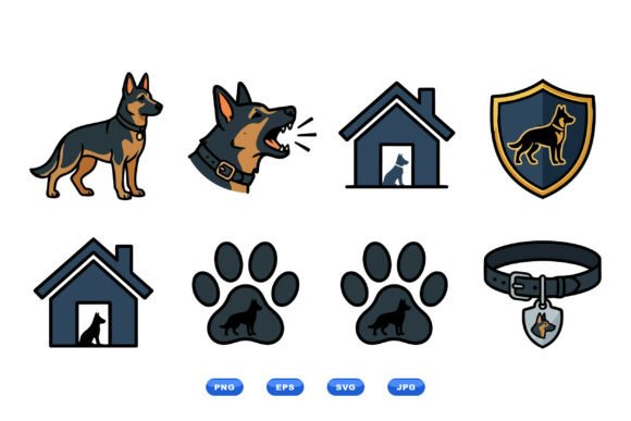 German Shepherd Dog Clipart Icons