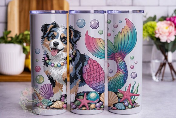 Mermaid Dog Sublimation 20oz Wrap