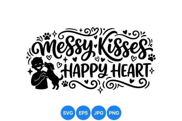 Messy Kisses Happy Heart SVG