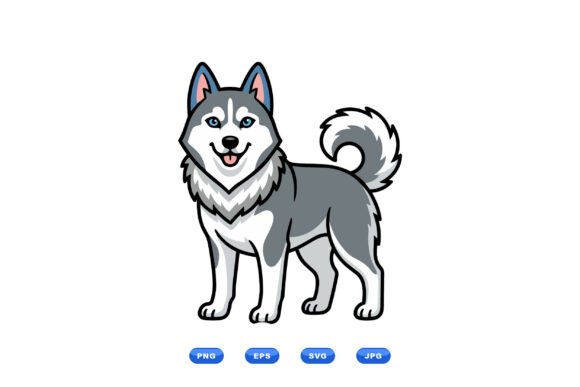 Playful Husky Dog Clipart