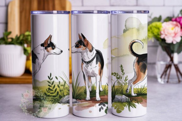 Tri-Color Dog Watercolor 20oz Wrap