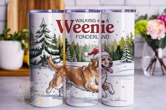 Winter Weiner Dog Forest 20oz Wrap